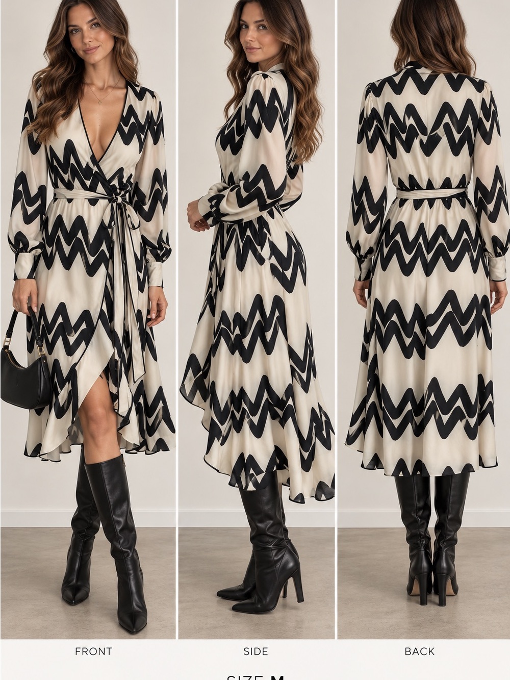 ALEXIS Abstract Wrap Dress XS | European Resort | Mod Minimalist | Vacation Chic